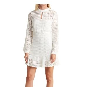 Melody Mock Neck Front Keyhole Eyelet Dress sz xl